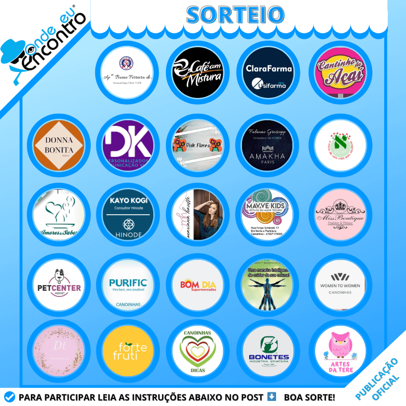 Resultado do Sorteio realizado no Instagram oficial da marca