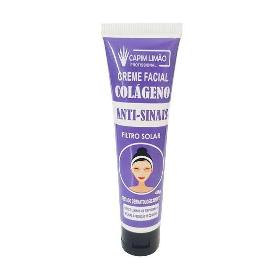 Creme facil colágeno anti-sinais com filtro solar - Capim limão